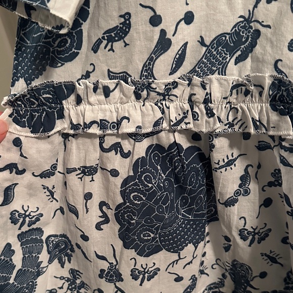 Bindu Blue and White Patterned Dress. Size Small. - Picture 7 of 9